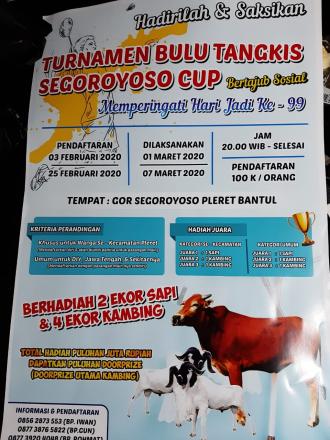 Turnamen Bulutangkis Segoroyoso Cup 2020